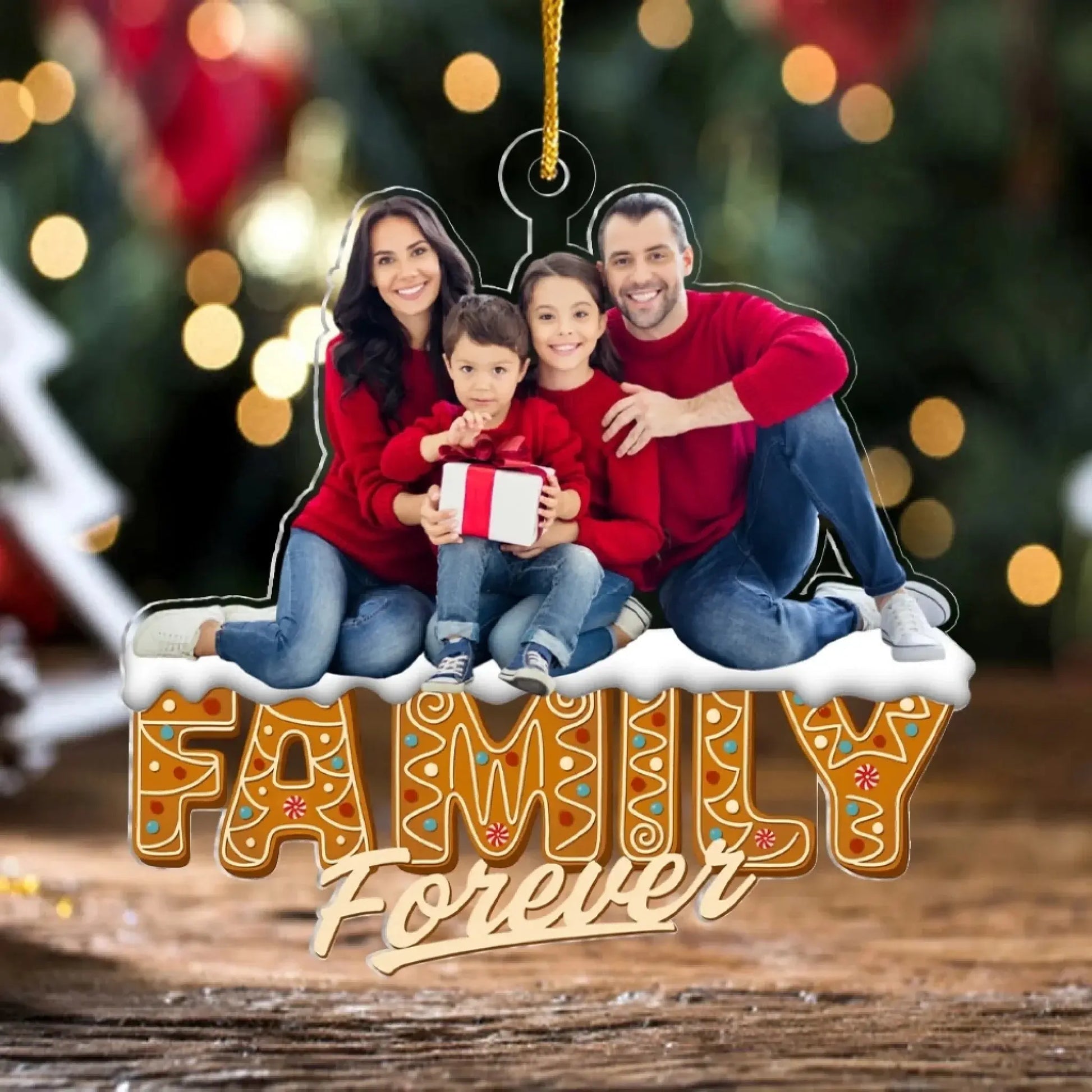Family Forever Gingerbread Cookie Letters – Custom Acrylic Ornament – Christmas Gift for Family Members  Ezcustomize
