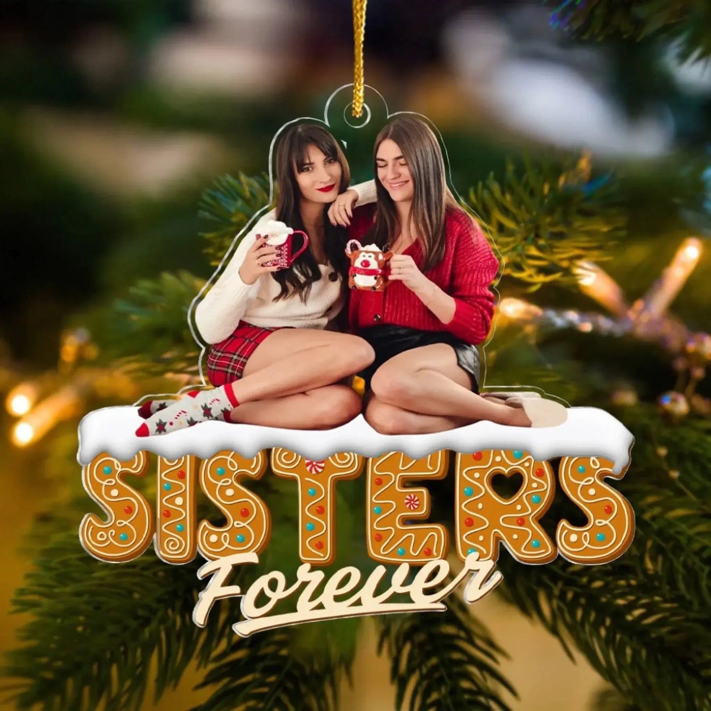 Family Forever Gingerbread Cookie Letters – Custom Acrylic Ornament – Christmas Gift for Family Members  Ezcustomize