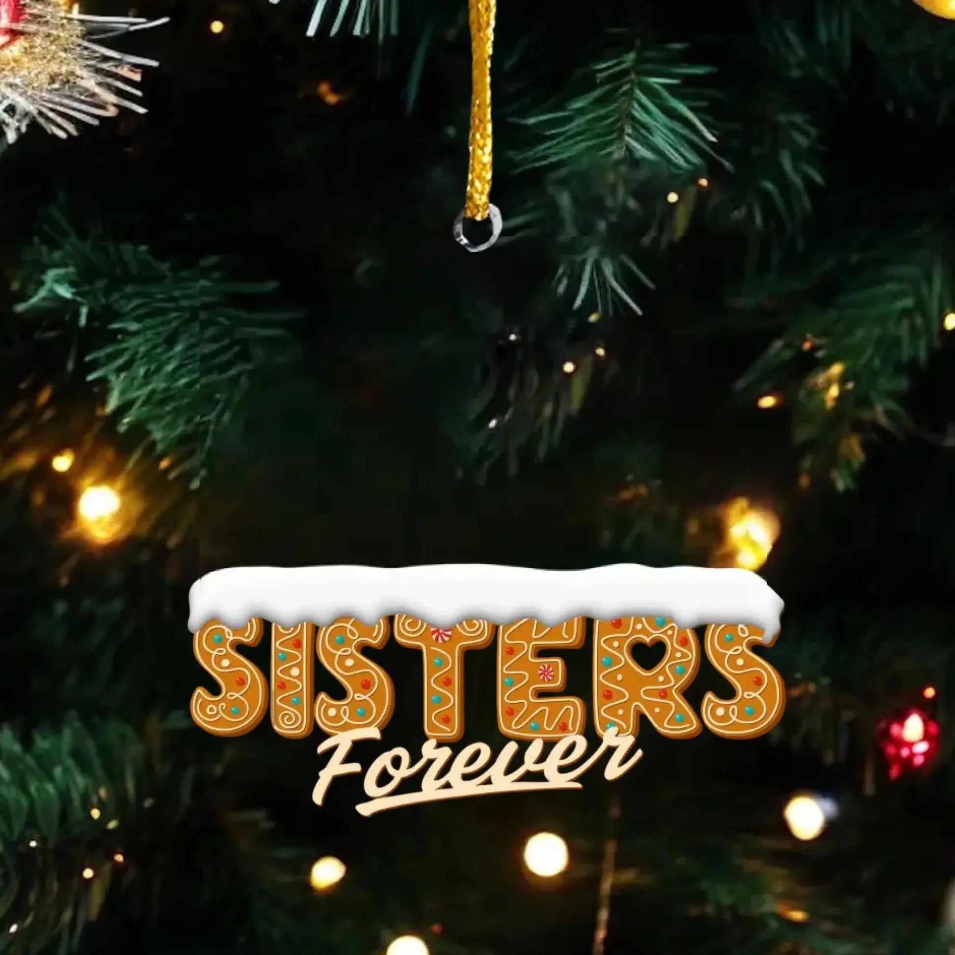 Family Forever Gingerbread Cookie Letters – Custom Acrylic Ornament – Christmas Gift for Family Members  Ezcustomize