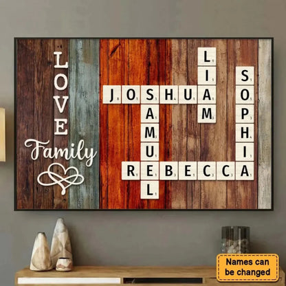 Family Name Crossword Puzzle Art – Personalized Poster/Canvas – Unique Custom Gift for Families & Loved Ones  Ezcustomize