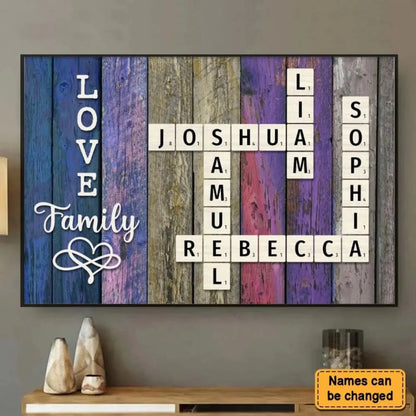 Family Name Crossword Puzzle Art – Personalized Poster/Canvas – Unique Custom Gift for Families & Loved Ones  Ezcustomize