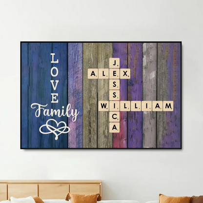 Family Name Crossword Puzzle Art – Personalized Poster/Canvas – Unique Custom Gift for Families & Loved Ones  Ezcustomize