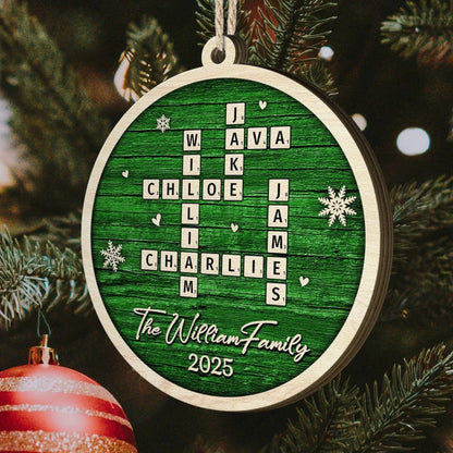 Family Name Scrabble Personalized Wooden Ornament – Custom Christmas Gift for Parents, Grandparents & Kids 2025  Ezcustomize