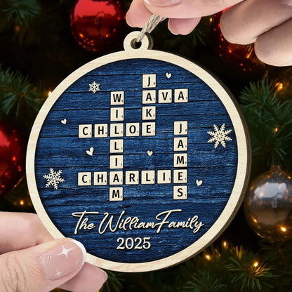 Family Name Scrabble Personalized Wooden Ornament – Custom Christmas Gift for Parents, Grandparents & Kids 2025  Ezcustomize