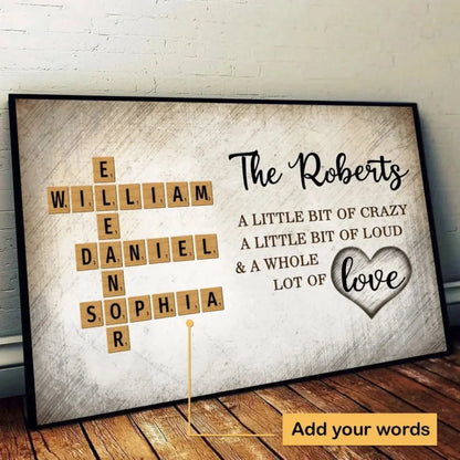 Family Name Scrabble Tile Art – Personalized Poster/Canvas – Unique Custom Gift Celebrating Family Love & Memories  Ezcustomize