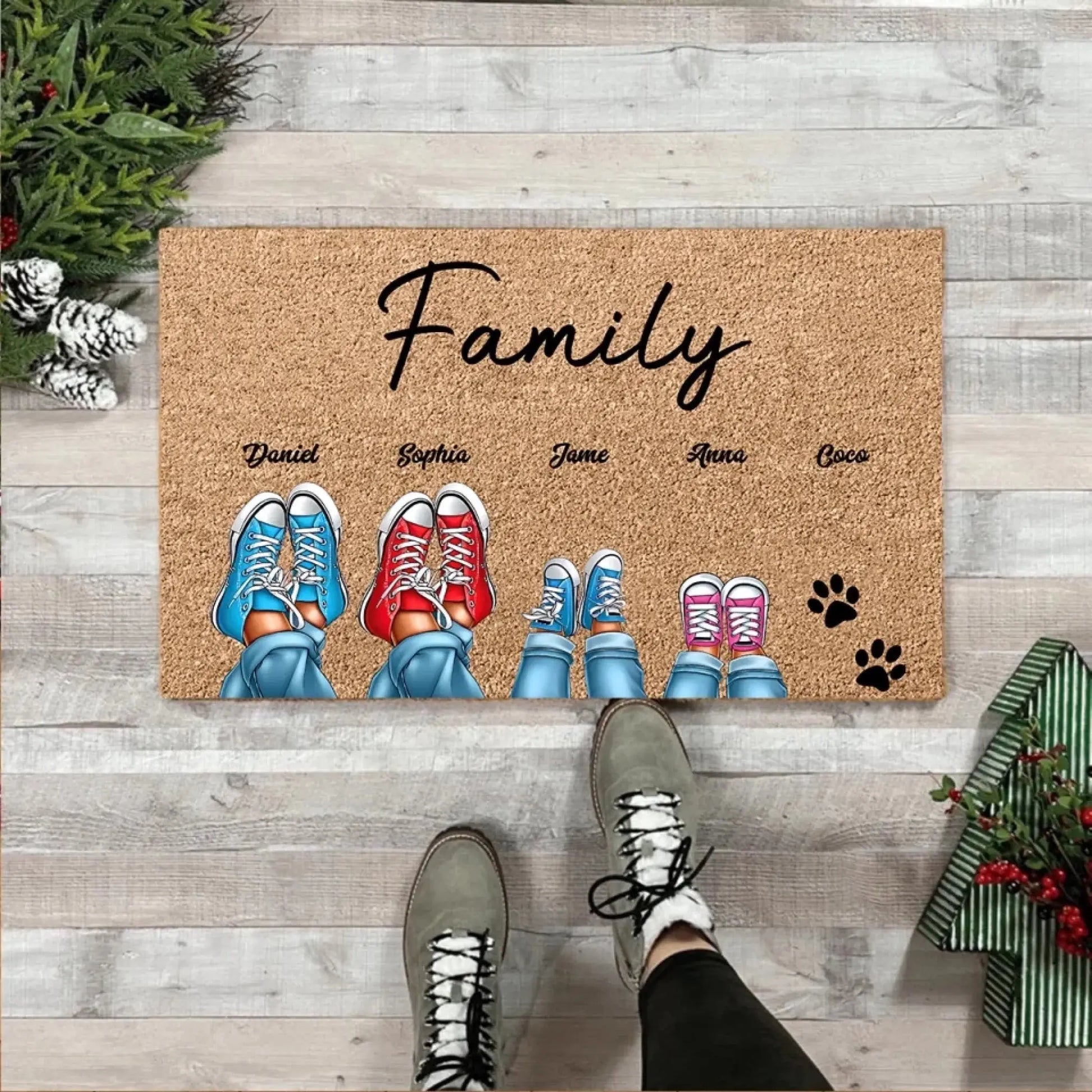 Family Shoes – Personalized Doormat – Unique Custom Gift for Families & Home Décor  Ezcustomize