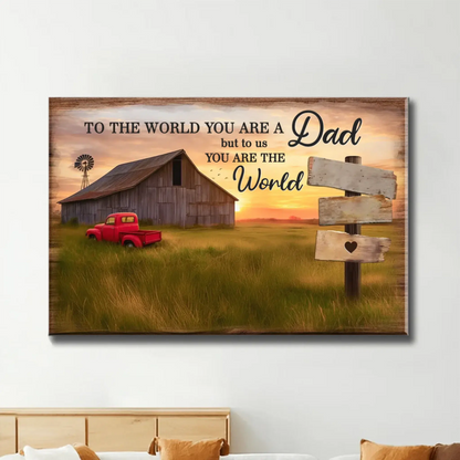 Family Wood Sign with Sunset Farmhouse Scene – Personalized Poster/Canvas – Gift for Dad, Husband & Grandpa  Ezcustomize