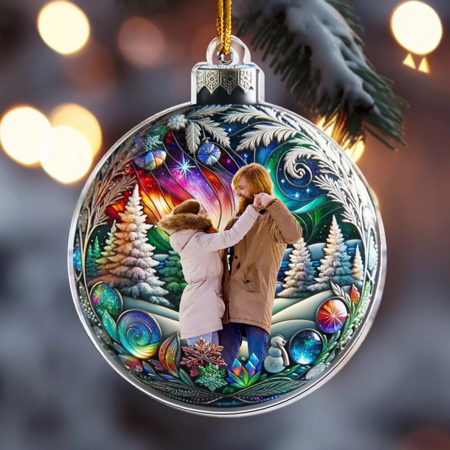 Family in Christmas Ball – Custom Photo Acrylic Ornament – Personalized Holiday Keepsake & Heartwarming Christmas Gift for Families & Loved Ones  Ezcustomize
