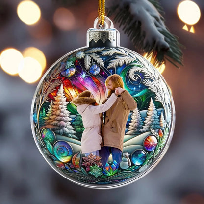 Family in Christmas Ball – Custom Photo Acrylic Ornament – Personalized Holiday Keepsake & Heartwarming Christmas Gift for Families & Loved Ones  Ezcustomize