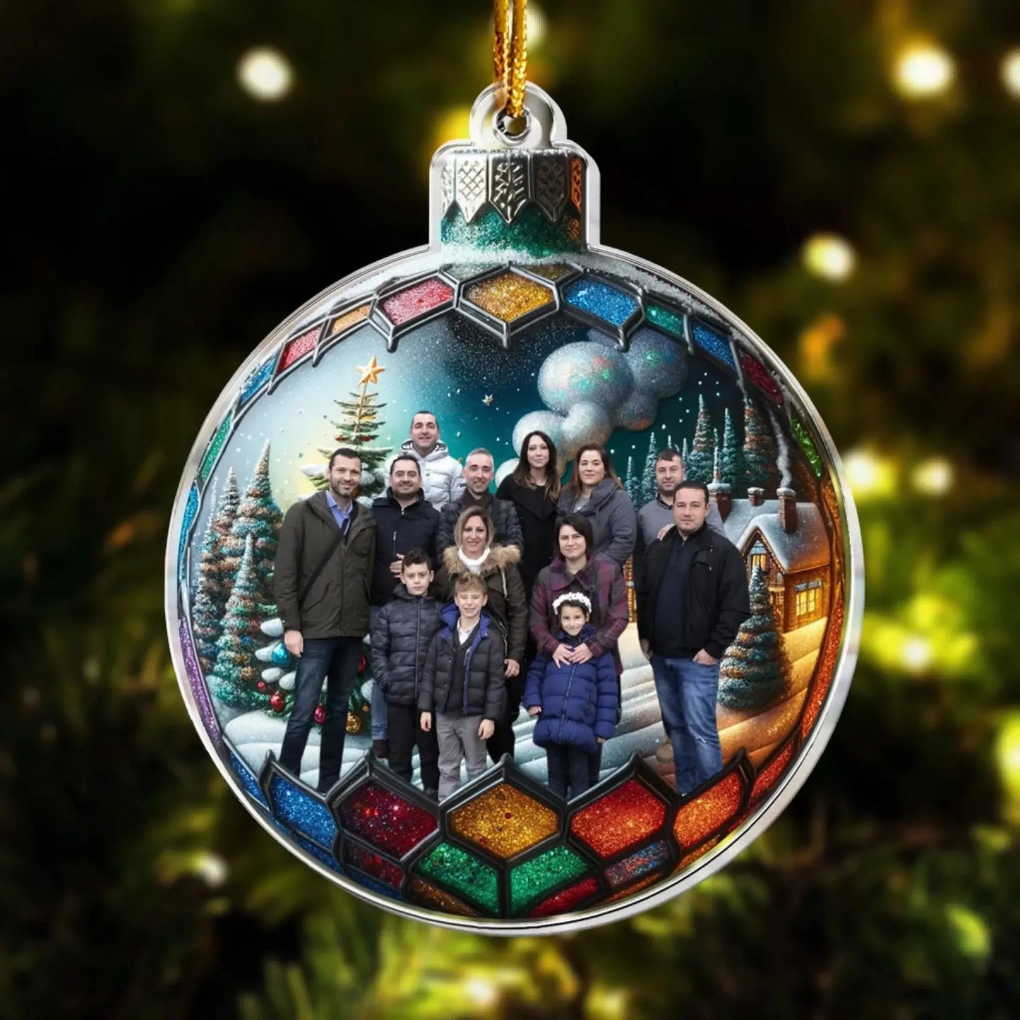 Family in Christmas Ball – Custom Photo Acrylic Ornament – Personalized Holiday Keepsake & Heartwarming Christmas Gift for Families & Loved Ones  Ezcustomize