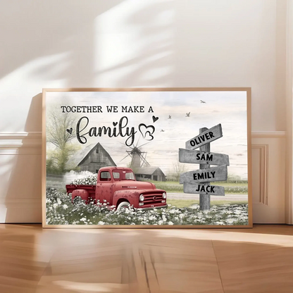 Farmhouse Old Truck Design – Personalized Family Poster – Rustic Wall Art & Meaningful Custom Gift for Parents, Grandparents & Loved One  Ezcustomize