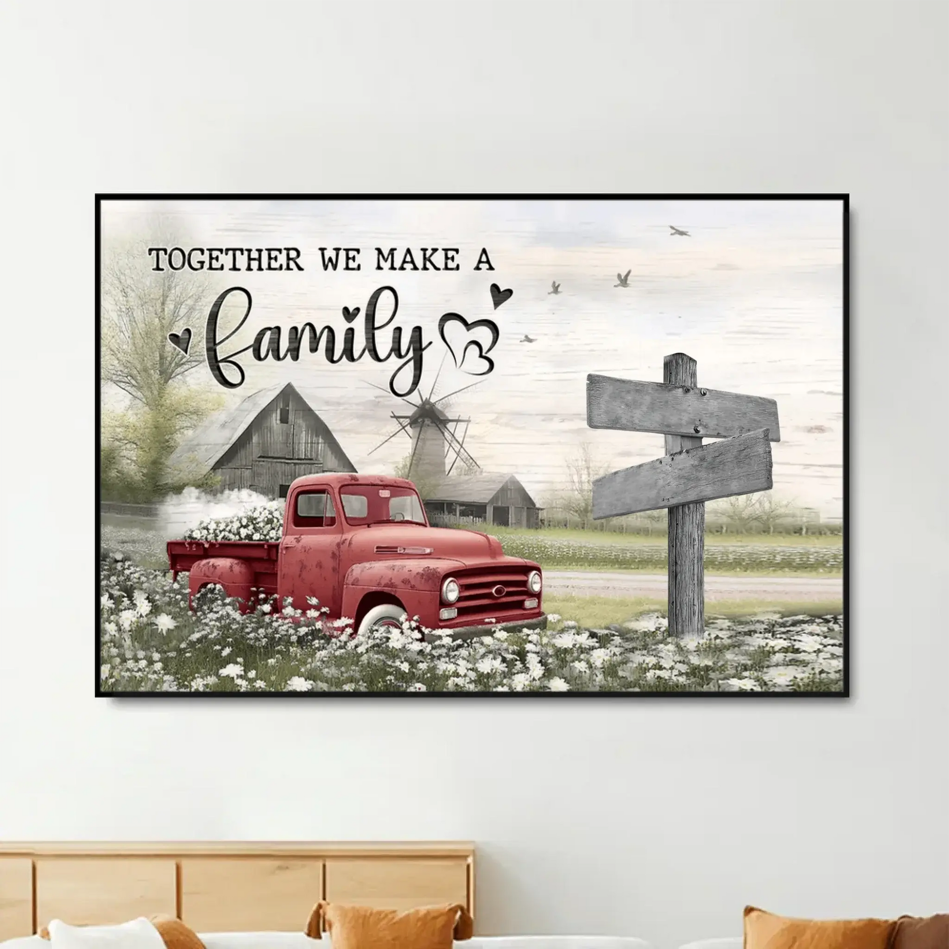 Farmhouse Old Truck Design – Personalized Family Poster – Rustic Wall Art & Meaningful Custom Gift for Parents, Grandparents & Loved One  Ezcustomize