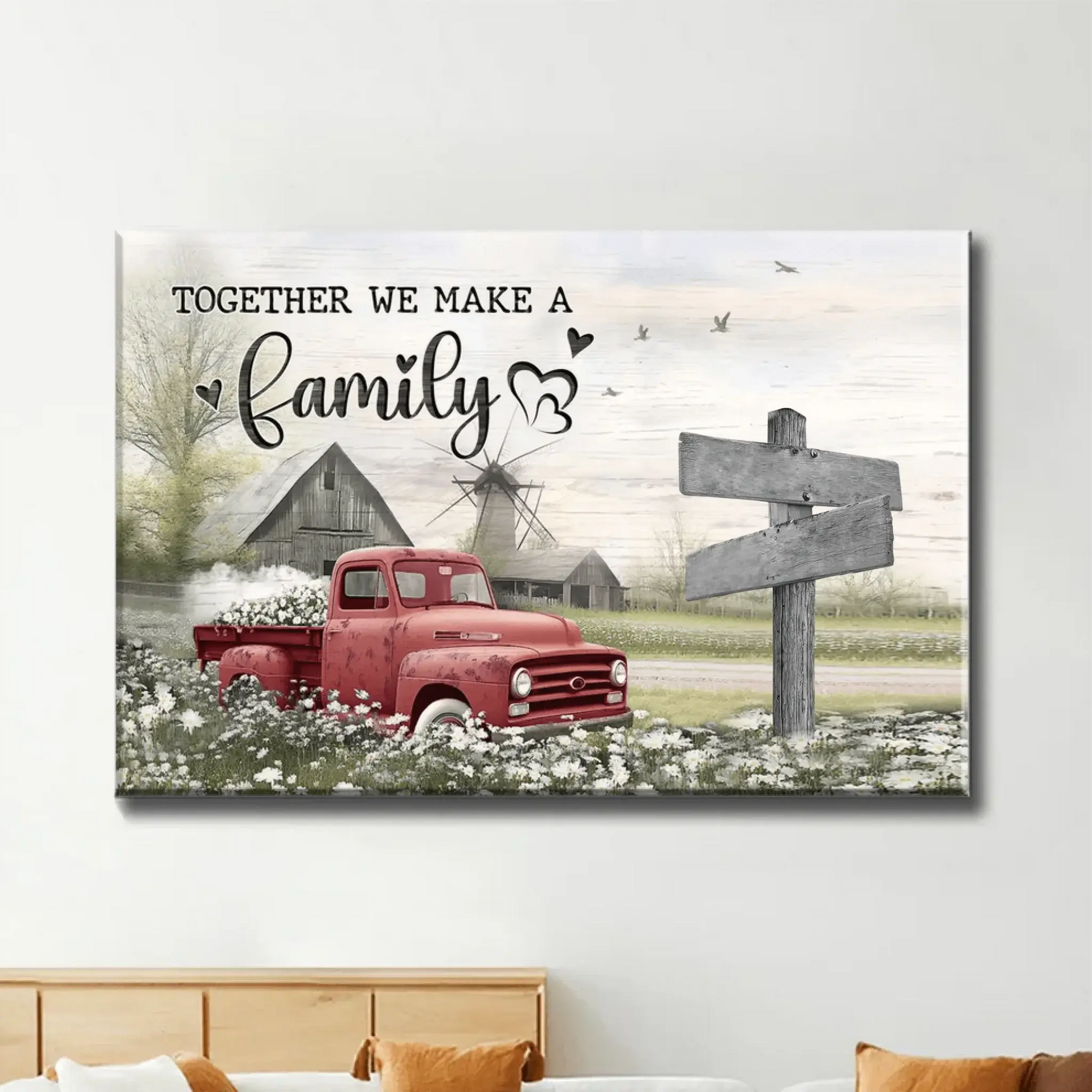 Farmhouse Old Truck Design – Personalized Family Poster – Rustic Wall Art & Meaningful Custom Gift for Parents, Grandparents & Loved One  Ezcustomize