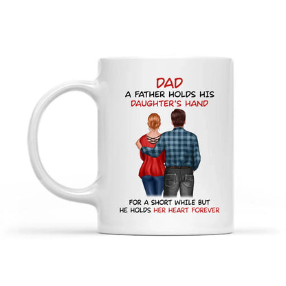 Father & Daughter Mug – “A Father Holds His Daughter’s Hand” Personalized Back View Gift for Dad or Grandpa  Ezcustomize