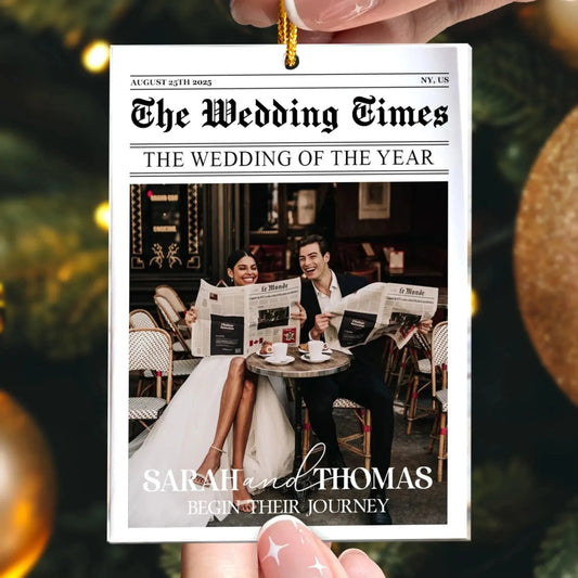 First Christmas Wedding Memory – Personalized Acrylic Photo Ornament – Romantic Holiday Gift for Newlywed Couples  Ezcustomize