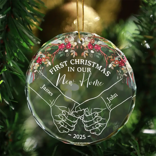 First Christmas as Mr & Mrs – Personalized Crystal Ornament with Romantic Holding Hands Design – Meaningful Holiday Gift for Couples  Ezcustomize
