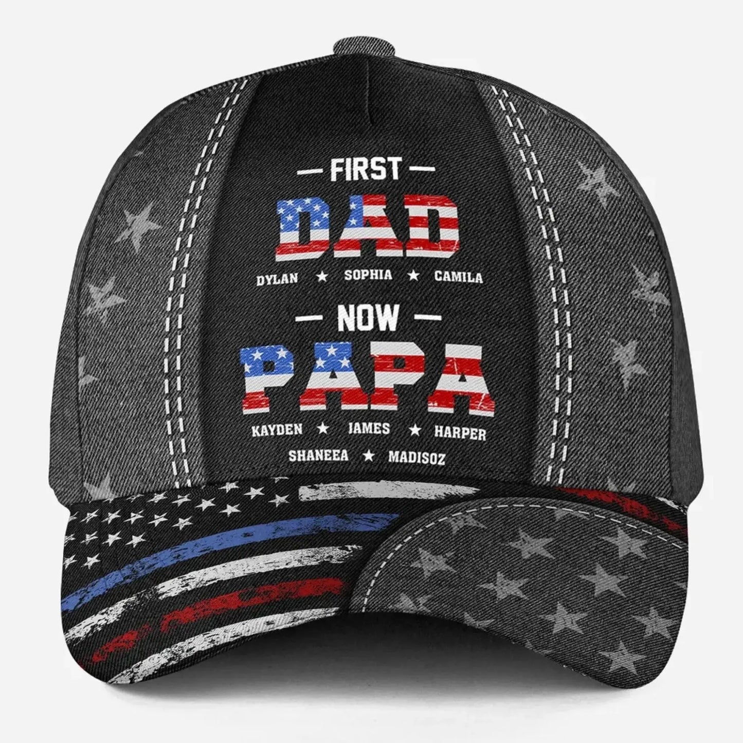 First Dad Now Papa – Personalized Custom Classic Cap Hat – Gift for Dad/Papa/Grandpa  Ezcustomize
