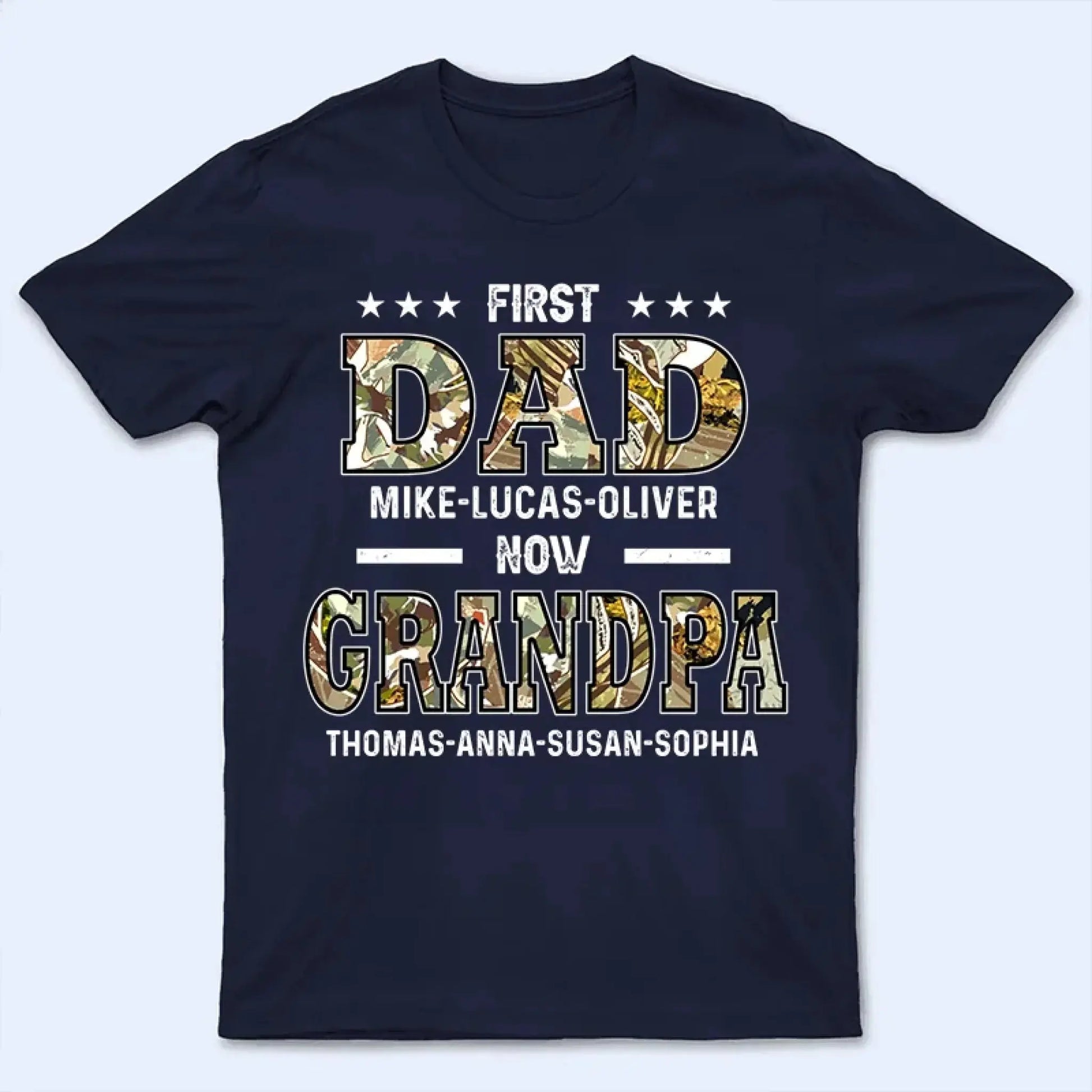 "First Dad, Now Papa" Title Art – Personalized T-Shirt/Hoodie/Sweatshirt – Custom Gift for Father or Grandpa  Ezcustomize