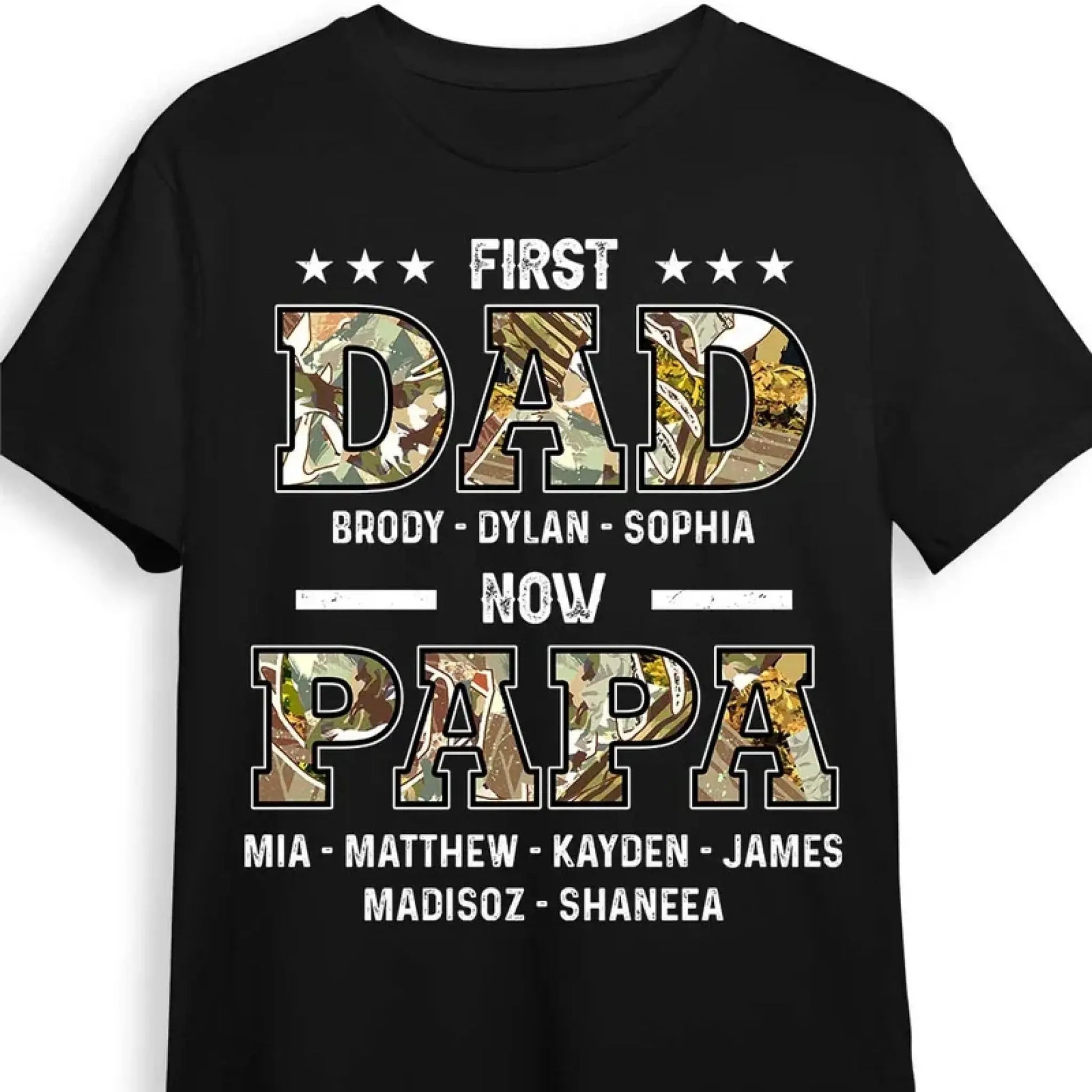"First Dad, Now Papa" Title Art – Personalized T-Shirt/Hoodie/Sweatshirt – Custom Gift for Father or Grandpa  Ezcustomize