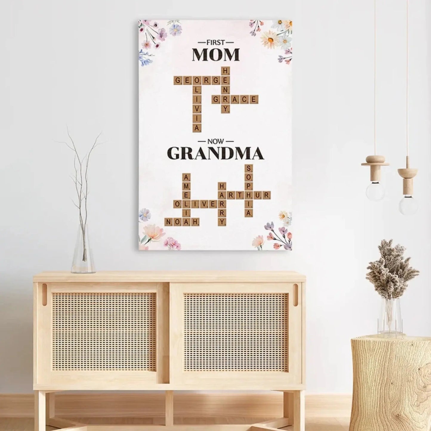 First Mom Now Grandma - Personalized Canvas/Poster - Gift For Grandma  Ezcustomize