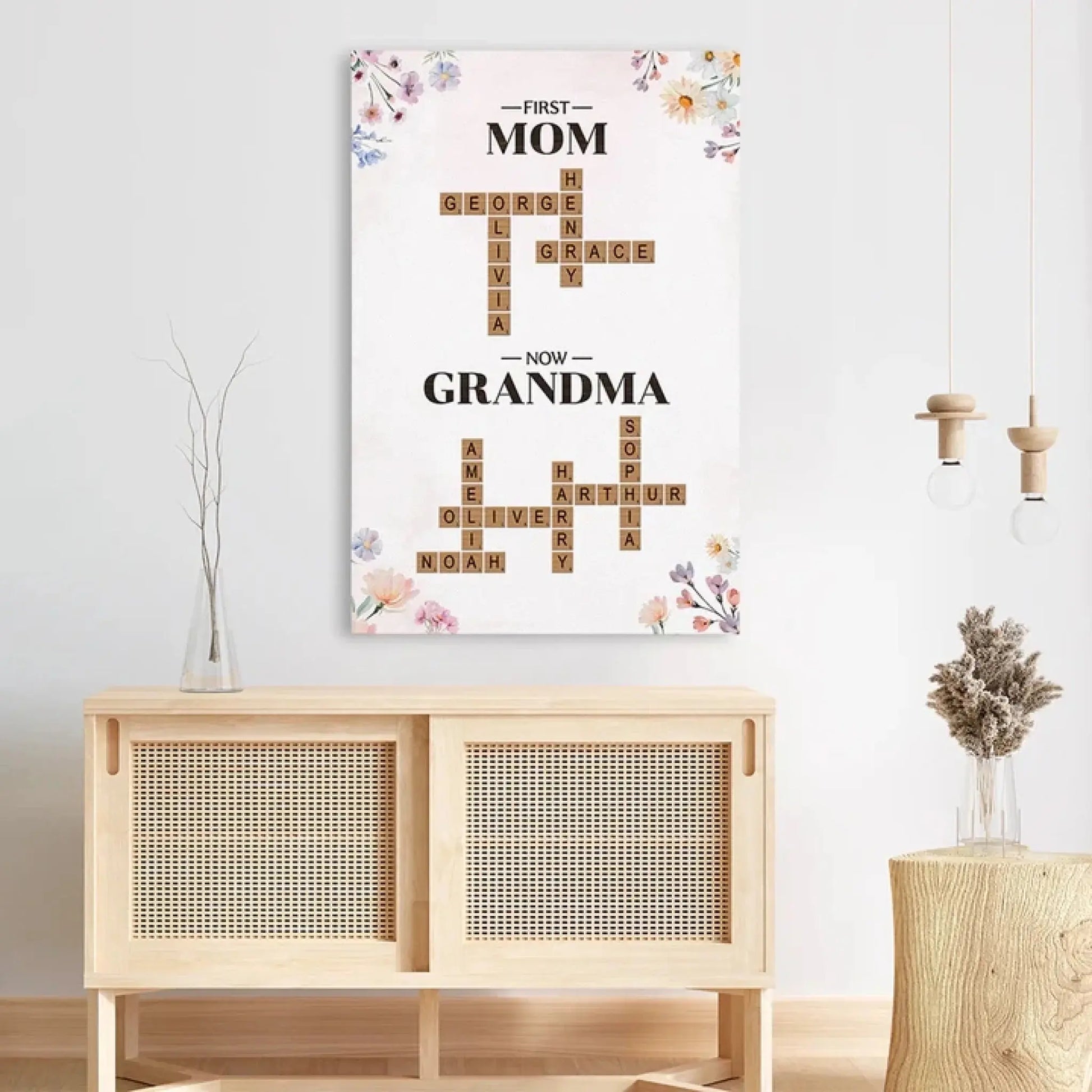 First Mom Now Grandma - Personalized Canvas/Poster - Gift For Grandma  Ezcustomize