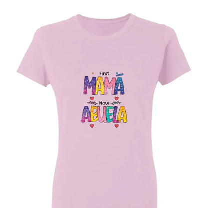 First Mom Now Grandma Shirt – Personalized "Color of Love" T-Shirt – Custom Mother’s Day or Birthday Gift for Grandma  Ezcustomize