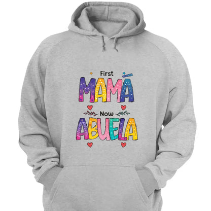 First Mom Now Grandma Shirt – Personalized "Color of Love" T-Shirt – Custom Mother’s Day or Birthday Gift for Grandma  Ezcustomize