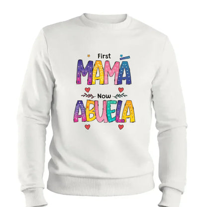 First Mom Now Grandma Shirt – Personalized "Color of Love" T-Shirt – Custom Mother’s Day or Birthday Gift for Grandma  Ezcustomize