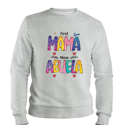 First Mom Now Grandma Shirt – Personalized "Color of Love" T-Shirt – Custom Mother’s Day or Birthday Gift for Grandma  Ezcustomize