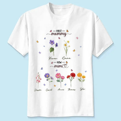 First Mom Now Grandma – Personalized Custom Shirt, Thoughtful Gift for Moms Turned Grandmas  Ezcustomize