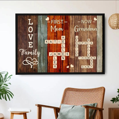 "First Mom, Now Grandma" Family Quote Art – Personalized Poster/Canvas – Custom Gift for Mom or Grandmother, Meaningful Home Decor  Ezcustomize