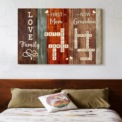 "First Mom, Now Grandma" Family Quote Art – Personalized Poster/Canvas – Custom Gift for Mom or Grandmother, Meaningful Home Decor  Ezcustomize