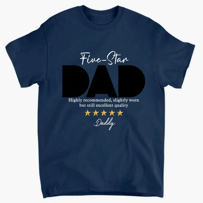 Five-Star Dad Custom Photo T-Shirt – Personalized Shirt with Star Rating & Picture – Unique Gift for Father’s Day or Birthday  Ezcustomize