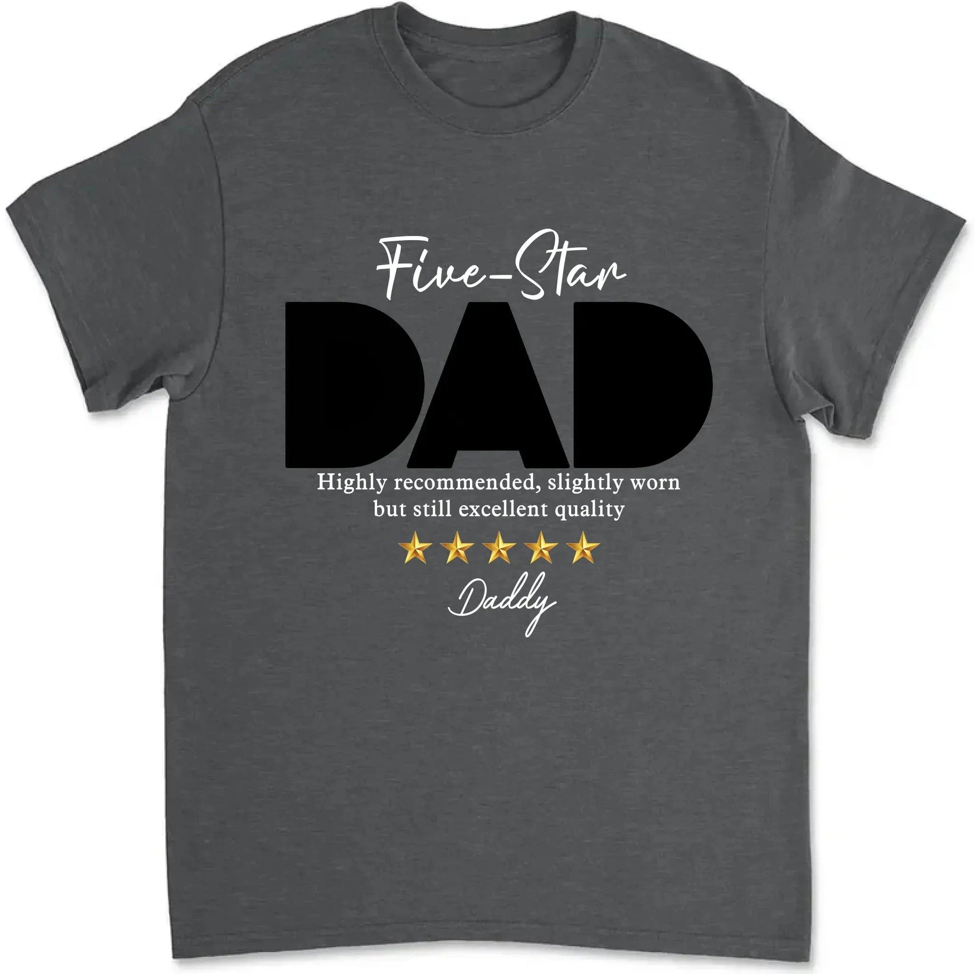 Five-Star Dad Custom Photo T-Shirt – Personalized Shirt with Star Rating & Picture – Unique Gift for Father’s Day or Birthday  Ezcustomize
