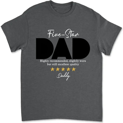 Five-Star Dad Custom Photo T-Shirt – Personalized Shirt with Star Rating & Picture – Unique Gift for Father’s Day or Birthday  Ezcustomize