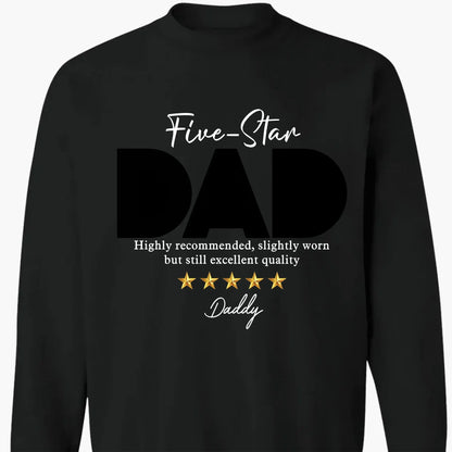 Five-Star Dad Custom Photo T-Shirt – Personalized Shirt with Star Rating & Picture – Unique Gift for Father’s Day or Birthday  Ezcustomize