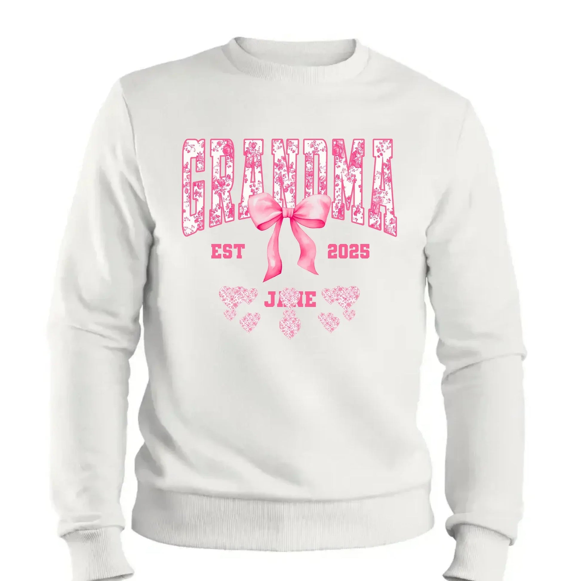 Floral Grandma Shirt with Bow – Personalized Name & Year T-Shirt Gift for Nana, Gigi, Mimi, Grandma  Ezcustomize