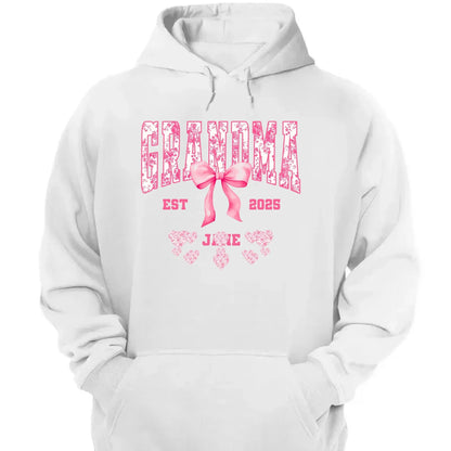 Floral Grandma Shirt with Bow – Personalized Name & Year T-Shirt Gift for Nana, Gigi, Mimi, Grandma  Ezcustomize