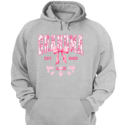 Floral Grandma Shirt with Bow – Personalized Name & Year T-Shirt Gift for Nana, Gigi, Mimi, Grandma  Ezcustomize
