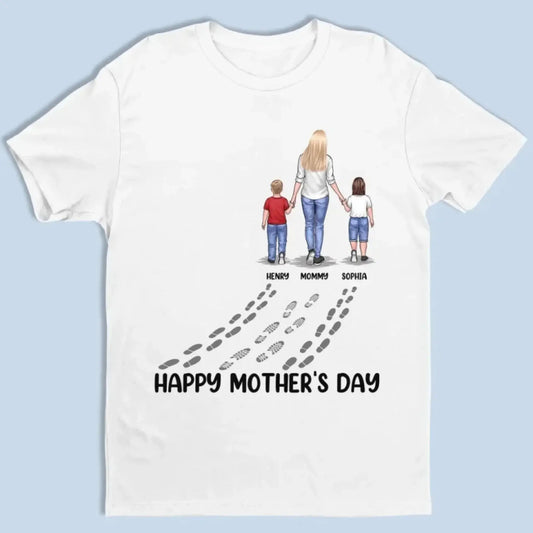 Following In Your Footsteps With Love – Personalized T-Shirt/Hoodie for Mom or Grandma, Custom Mother’s Day Gift from Family  Ezcustomize
