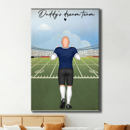 Football Dad Dream Team Wallart – Personalized Poster/Canvas – Coolest Father’s Day Gift for Dad, Grandpa, or Husband  Ezcustomize
