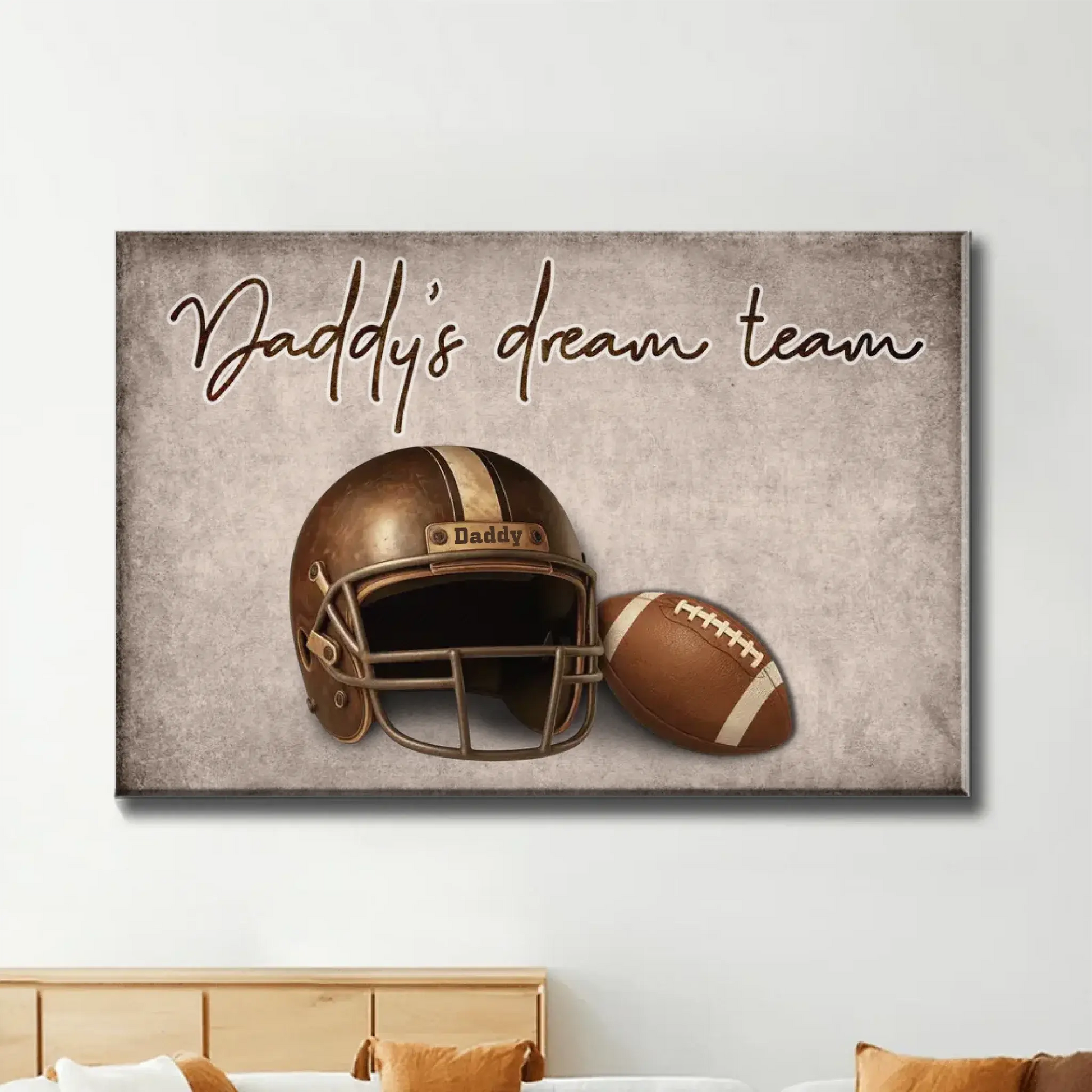 Football Dad Name Art – Personalized Poster/Canvas – Custom Father’s Day Gift with Kids’ Names for Sports-Loving Dads  Ezcustomize