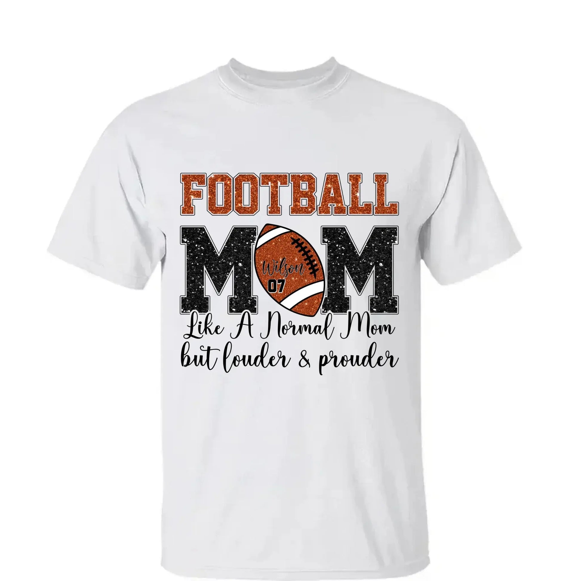 Football Mom: Louder & Prouder – Personalized T-Shirt – Custom Game Day Gift for Football Moms or Grandmas  Ezcustomize