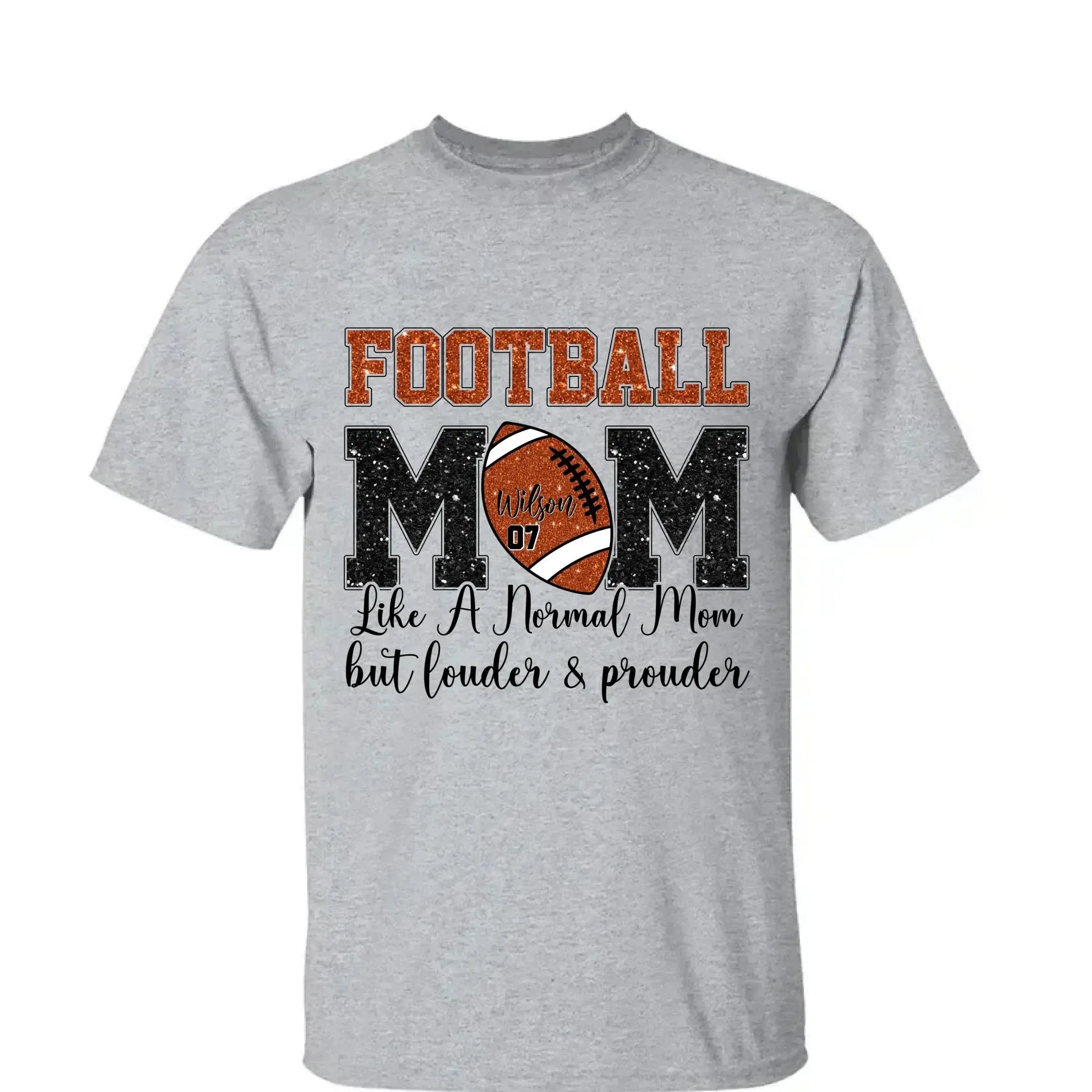 Football Mom: Louder & Prouder – Personalized T-Shirt – Custom Game Day Gift for Football Moms or Grandmas  Ezcustomize