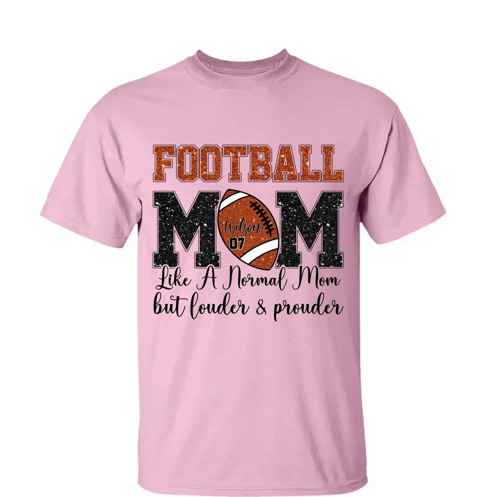 Football Mom: Louder & Prouder – Personalized T-Shirt – Custom Game Day Gift for Football Moms or Grandmas  Ezcustomize
