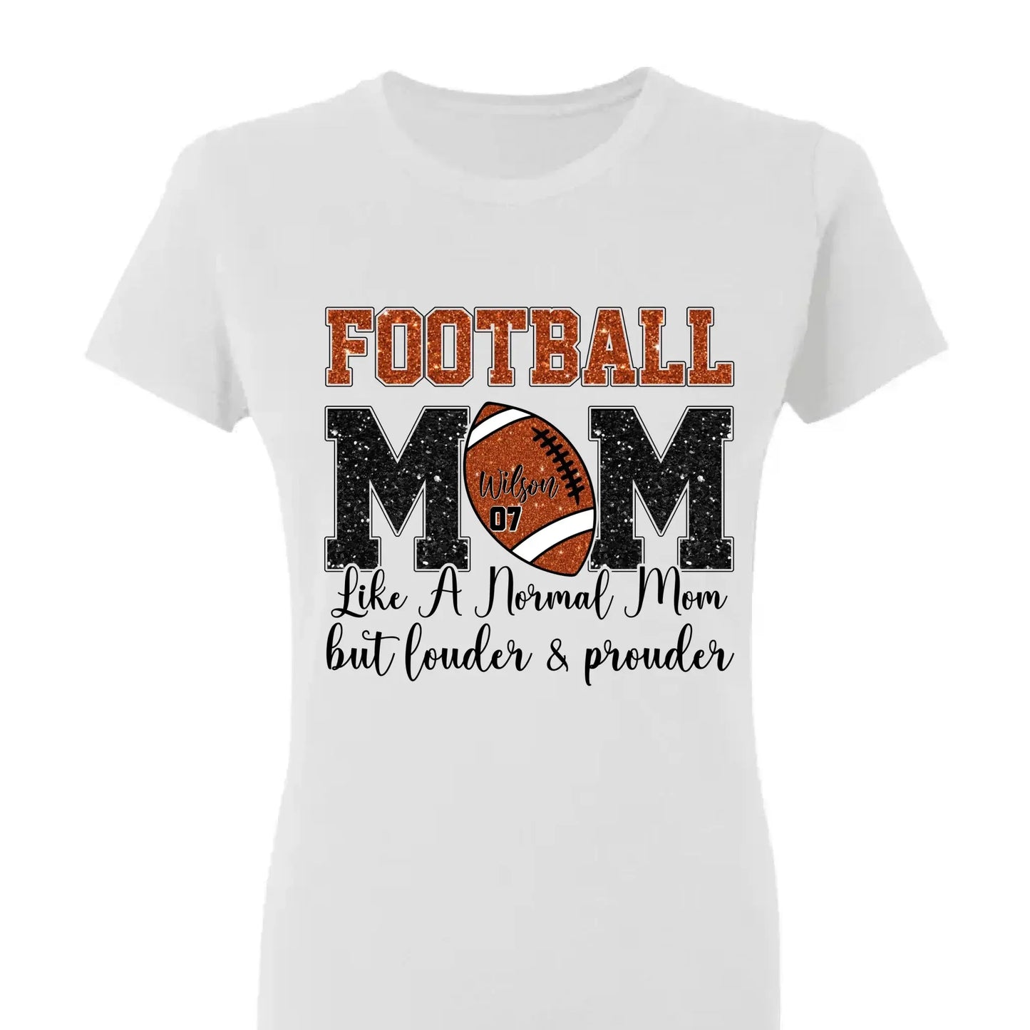 Football Mom: Louder & Prouder – Personalized T-Shirt – Custom Game Day Gift for Football Moms or Grandmas  Ezcustomize