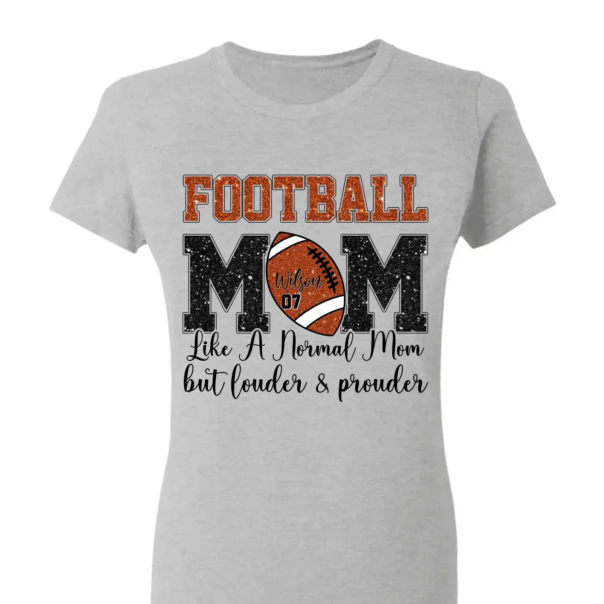 Football Mom: Louder & Prouder – Personalized T-Shirt – Custom Game Day Gift for Football Moms or Grandmas  Ezcustomize
