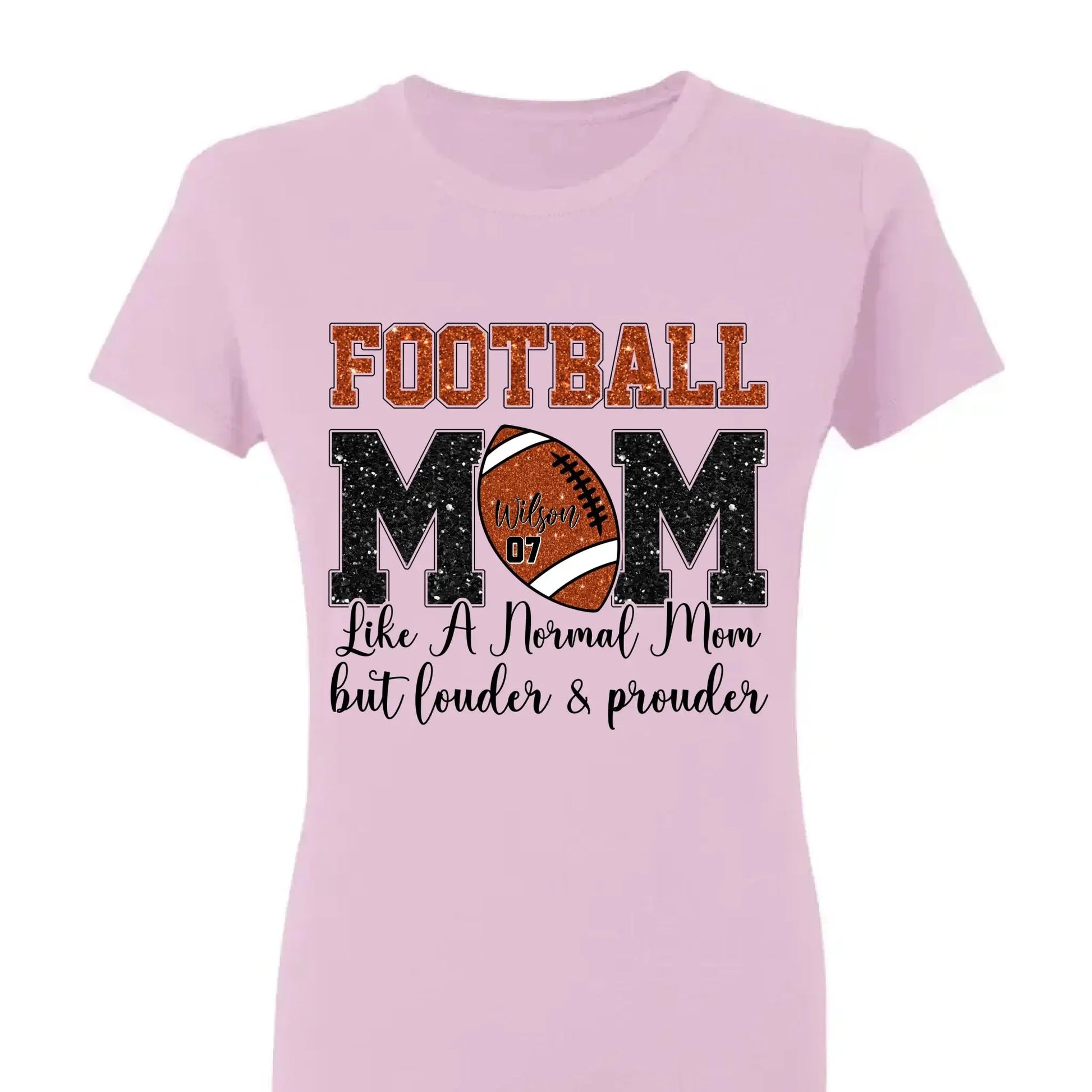 Football Mom: Louder & Prouder – Personalized T-Shirt – Custom Game Day Gift for Football Moms or Grandmas  Ezcustomize