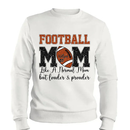 Football Mom: Louder & Prouder – Personalized T-Shirt – Custom Game Day Gift for Football Moms or Grandmas  Ezcustomize