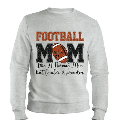 Football Mom: Louder & Prouder – Personalized T-Shirt – Custom Game Day Gift for Football Moms or Grandmas  Ezcustomize
